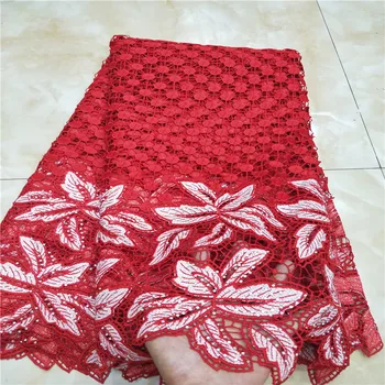 

African Lace Fabric 2019 African Guipure Cord Lace High Quality Embroidery Beaded Lace Fabric For Wedding BK018