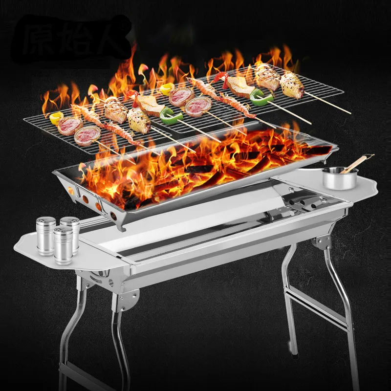 Складной гриль из нержавеющей стали для барбекю на 5 персон|grill outdoor|barbecue grillbarbecue