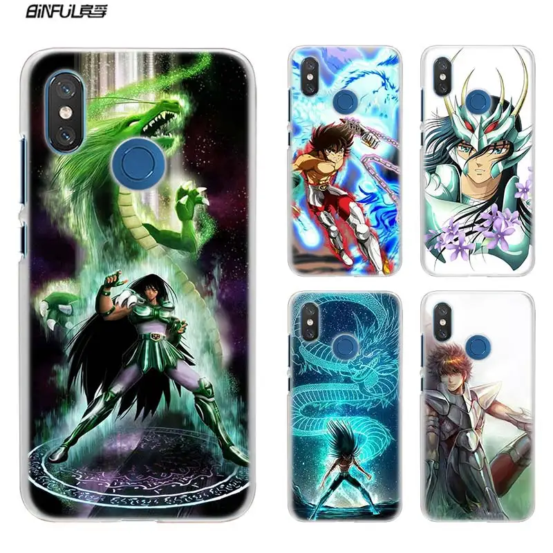 

Anime Case for Xiaomi Redmi Note 7 Go 6 6A Pro S2 5 Plus 4X Mi Play 8 lite A2 A1 Clear Hard Cover Phone Shell Saint Seiya Shiryu