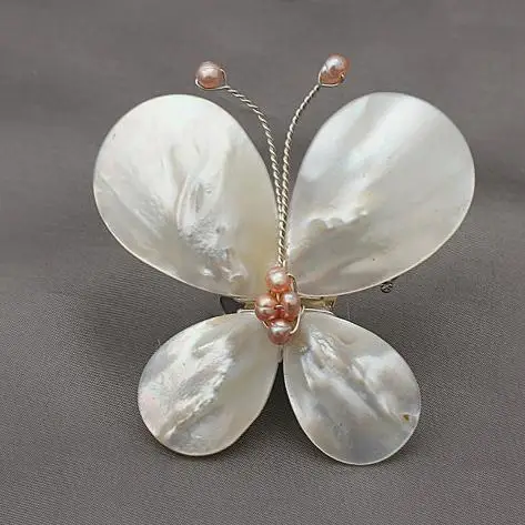 

Bridal Brooch Flower Brooch Wedding Natural White Pearl Shell Flower Handmade Pin ,Real Pearl With Shell Perfect Lady's Brooch.