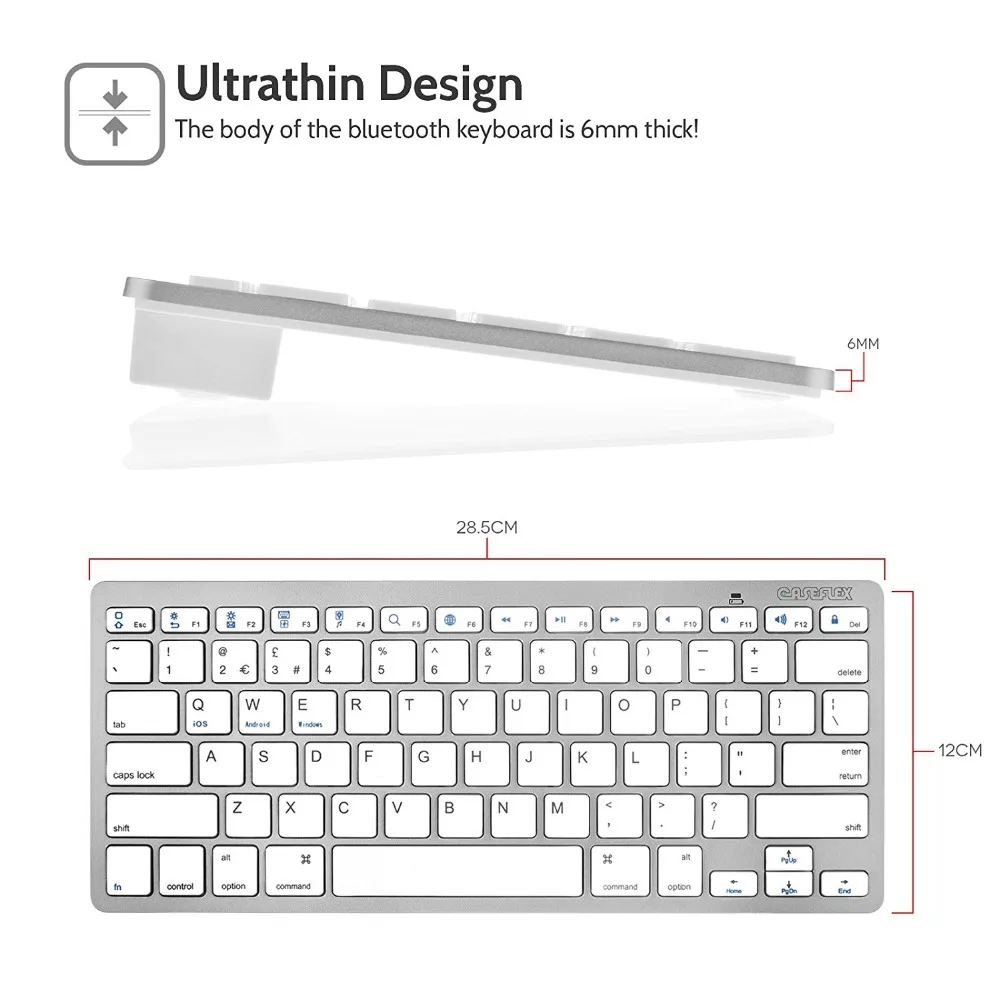 KuWfi ультра-тонкая Bluetooth беспроводная клавиатура Bluetooth 3,0 клавиатура для Apple для iPad серии системы iOS/Windows