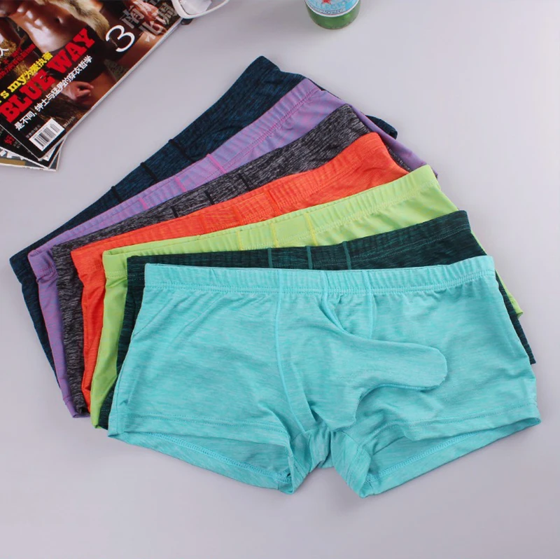 

Sexy Mens Underwear Cotton Boxer Shorts Fashion Elephant Nose Underpants Man Long Pouch Panties Male Solid Color Trunks