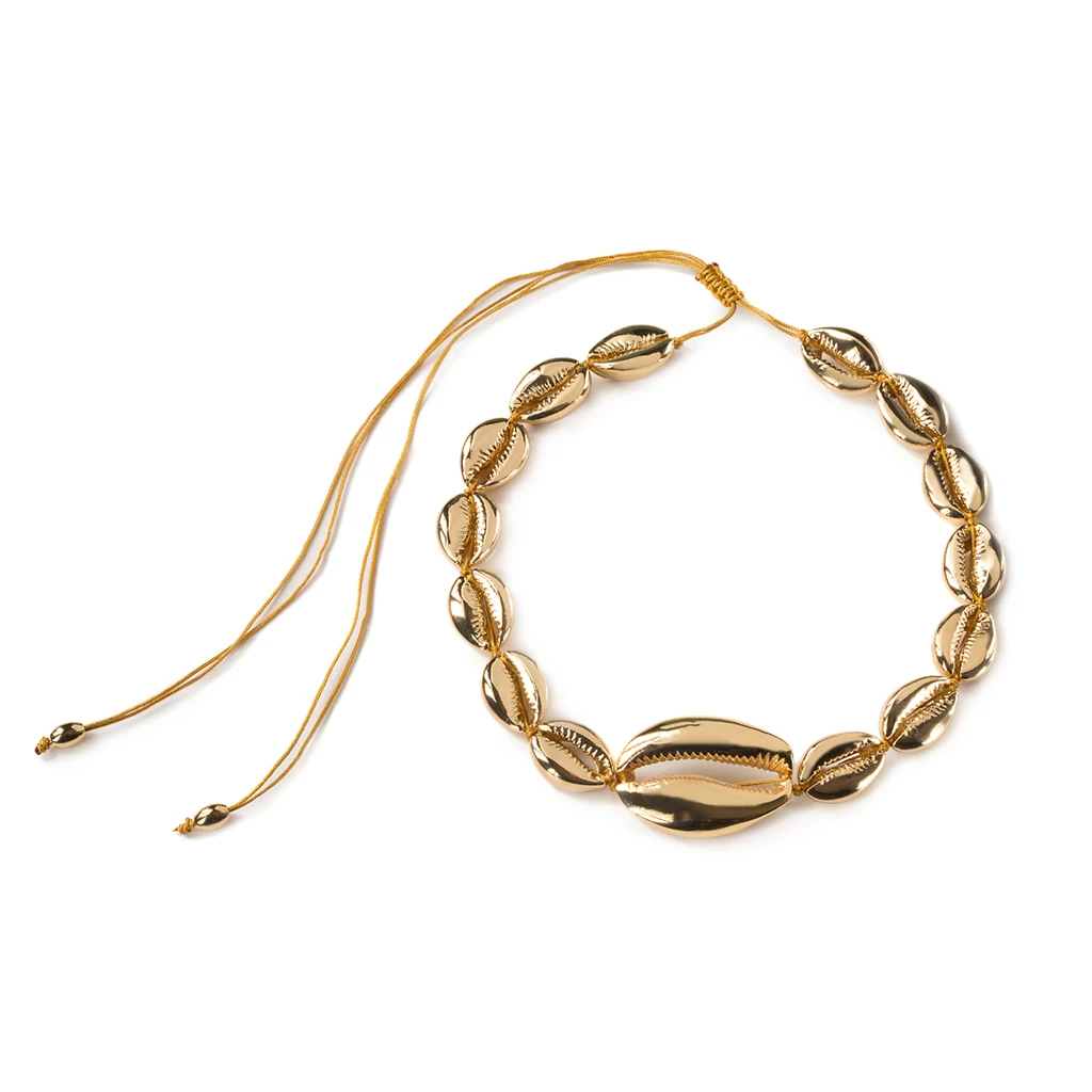 Puka натуральное Золотое ожерелье из раковины каури для женщин лучший друг Каури ожерелье из ракушек bijoux collier femme богемные ювелирные изделия - Окраска металла: Gold G