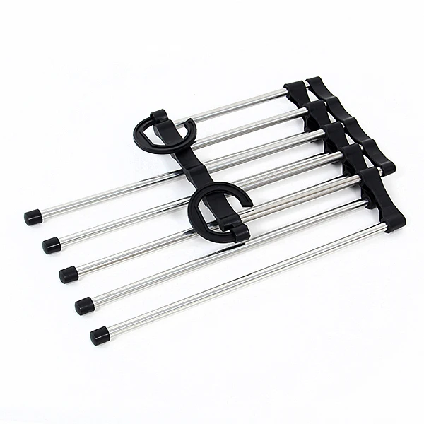 

High Quality 5 In 1 Stainless Steel MultiLayer Multifunction Magic Pants Rack Trouser Hanger