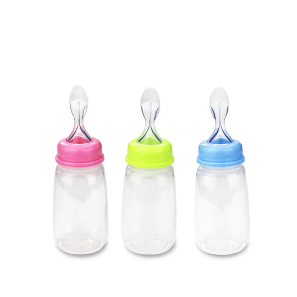 

Rice Paste Spoon Feeding Bottle Baby Feeding Bottle Feeder Silicone Extrusion Type Rice Cream Spoon Food Supplement