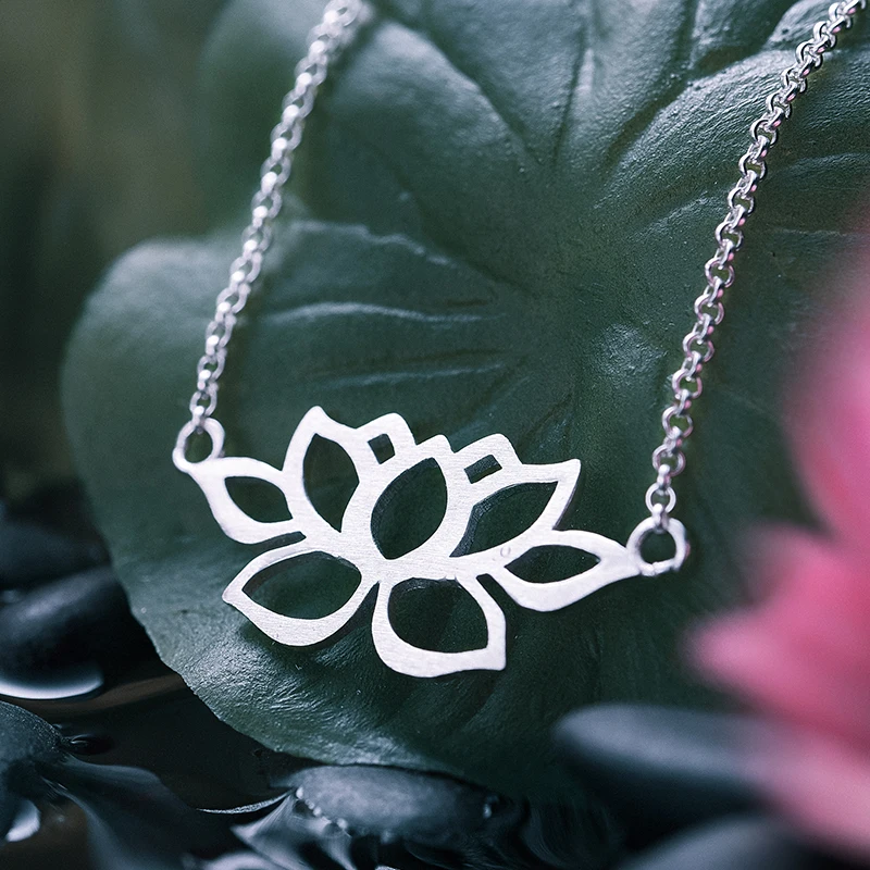 Lotus Fun Genuine 925 Sterling Silver Hollow Out Flower Charms Bracelet Silver 925 Jewelry Valentine's Day Present Dropshipping