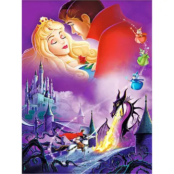 

Full square Diamond Embroidery Prince Charming and Princess DIY 5D Diamond Painting Cross Stitch castle Rhinestone mosaic