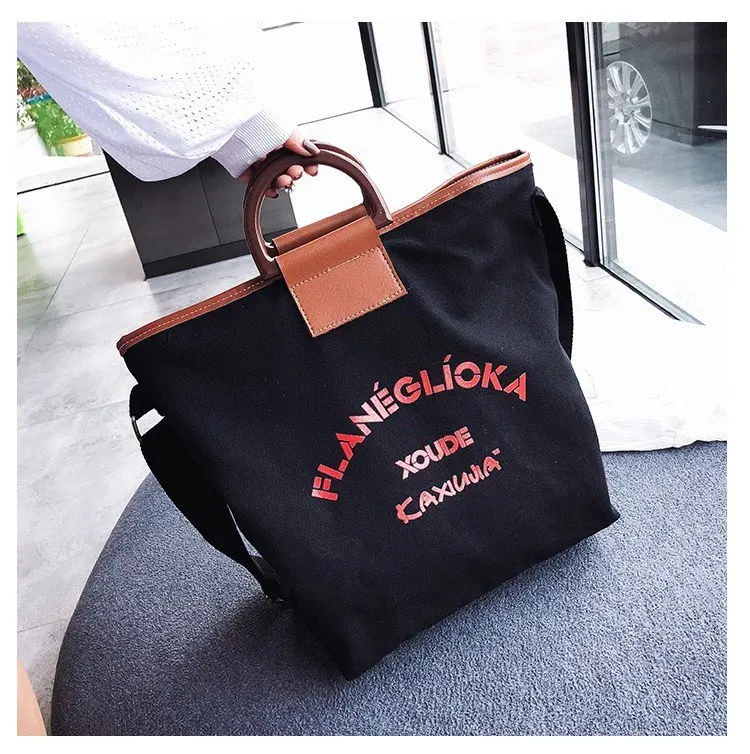 Корейская мода, женская большая сумка, сумка для покупок, художественная холщовая Однокомпонентная сумка, Студенческая Большая вместительная пляжная сумка