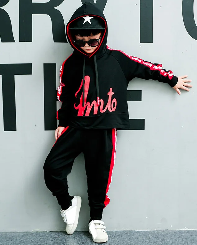 Anos das Crianças Comprida com Capuz Hoodies plus Sweatpants para 6 8 10 12 14 Define Meninos Outono Moda Manga Haren Vetement Garcon Outfits 9 Cheap Conjuntos de roupas