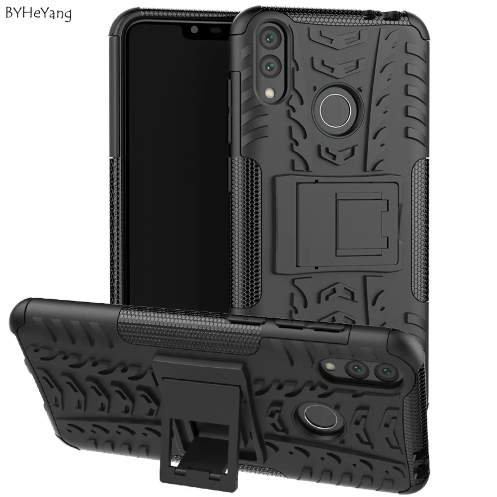 

BYHeYang For Huawei Honor 8C Case Anti Slip Matte Soft TPU Hard Hybrid Armor Protective Case For Huawei Honor 8C 8 C Cover stand