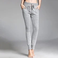 Осень-зима, пижамные штаны для женщин, одноцветное, из модала, Повседневная Домашняя одежда, длинные штаны для сна