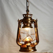 Vintage retro bronce linterna lámpara colgante de techo led luces loft E27 220 V para Luces de la Cocina Sala de Estar/comedor/salón/bar/cafe