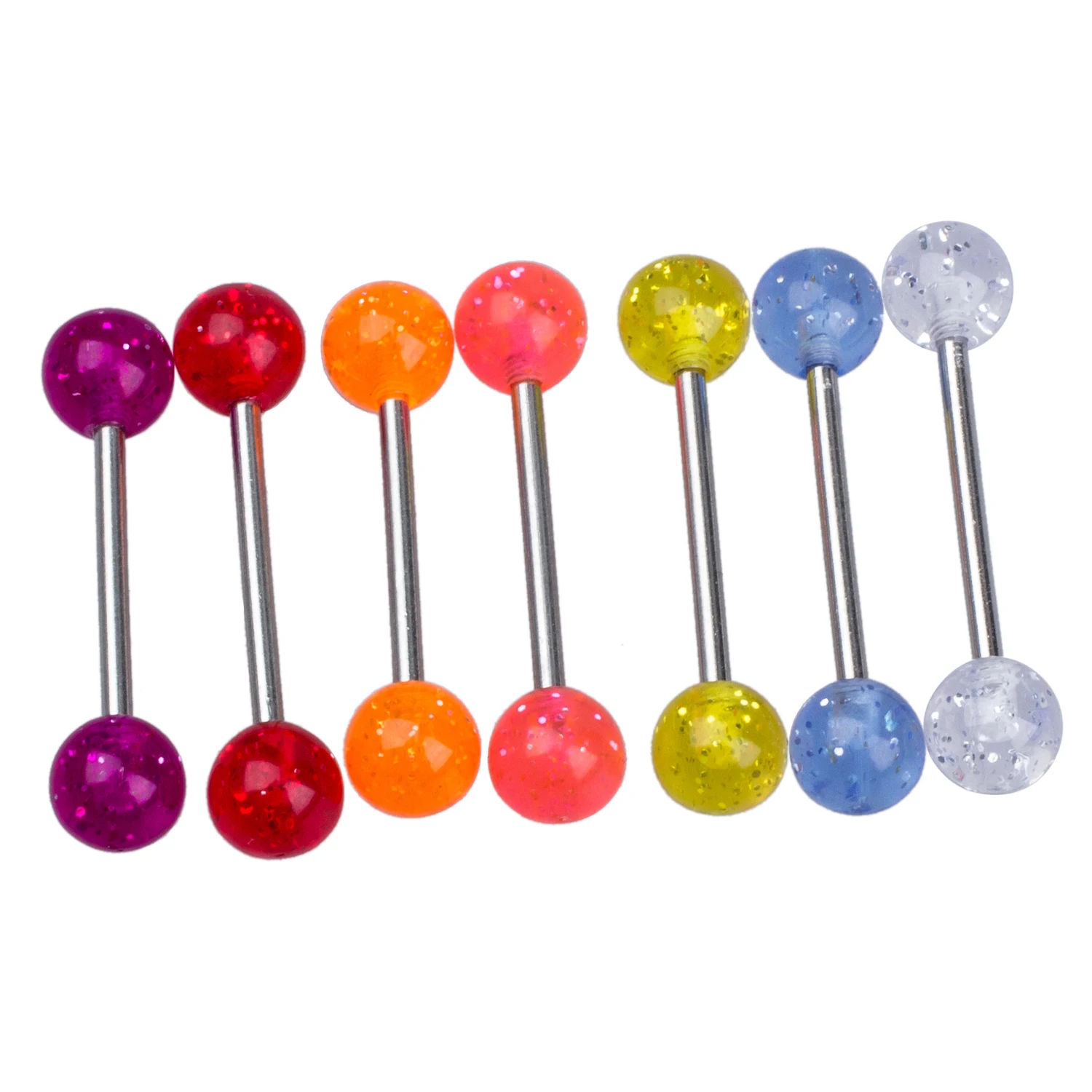 

7 Colors Glitter Tongue Bar Ring Barbell Body Piercing Body Studs Pin Jewelry