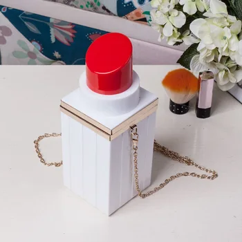 

Woman Lipstick Women Bag Leisure Time Messenger Handbag Single Shoulder Ladies Hand Bags Acrylic Lipstick Box Evening Clutch