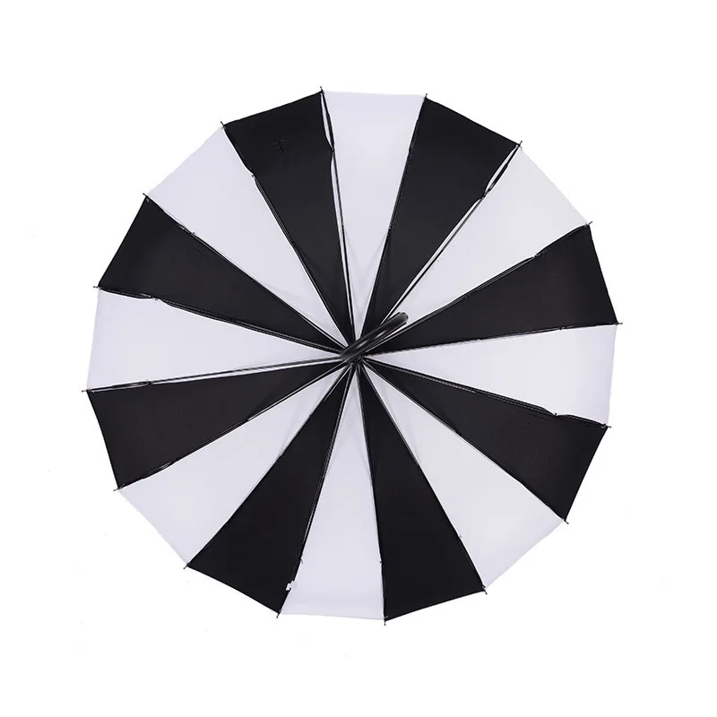 16K Strong Windproof Tower Pagoda Rain Umbrella Long Handle