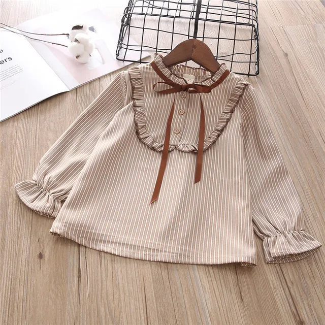 Baby Girls Bow Tie Shirts 2018 Kids Fashion Baby Girl Clothes Spring