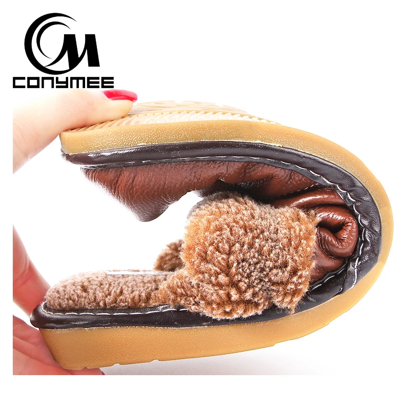 CONYMEE/обувь из натуральной кожи Мужские Зимние Повседневные кроссовки для дома