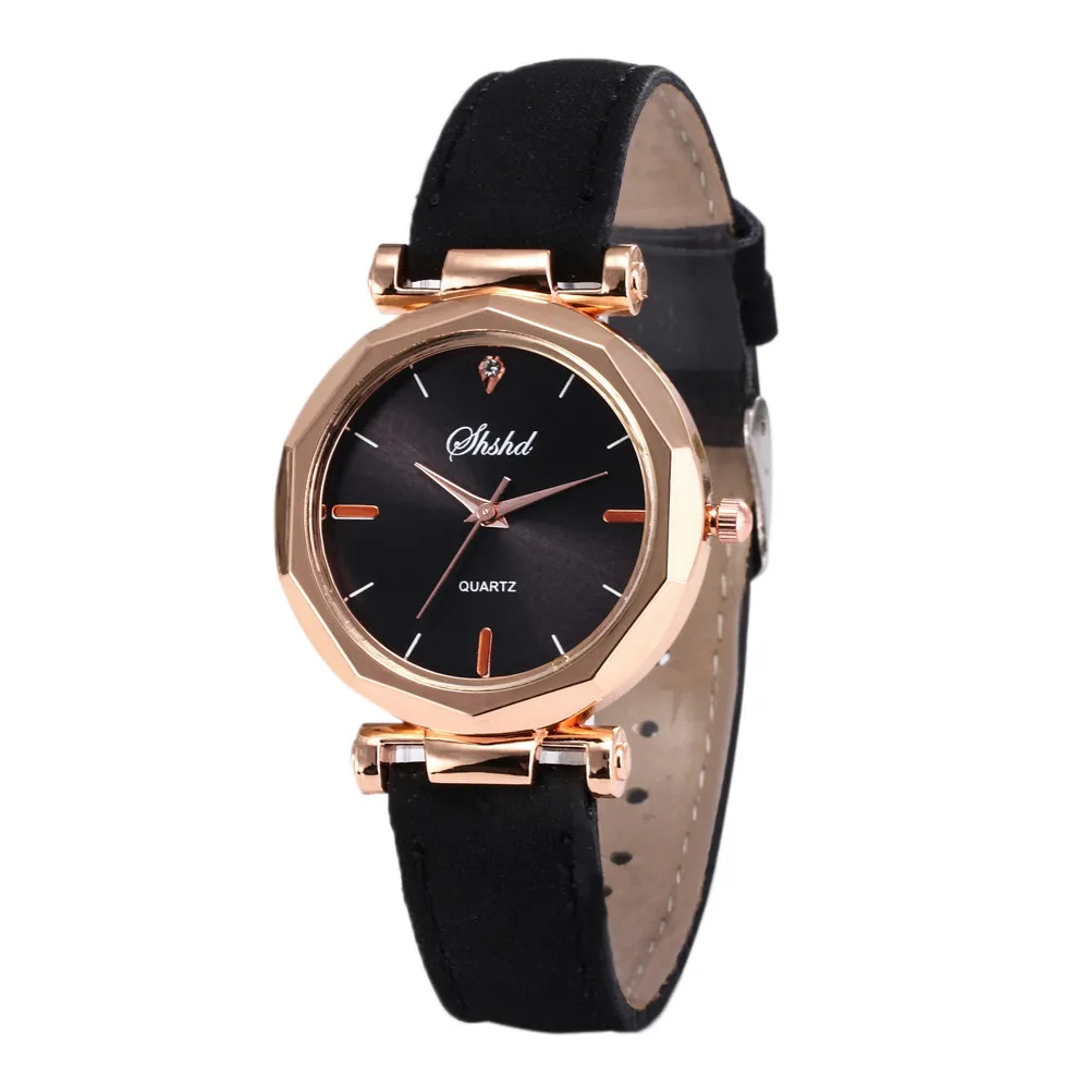 Luxury Women Quartz watches Faux Leather Color Metal Dial Wristwatch Fashion Women Watch relogio feminino for dropshipping