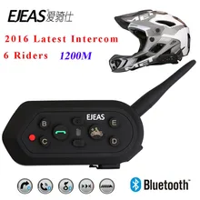 Ejeas E6 Bluetooth мотоциклетный шлем домофон гарнитура 6 Riders1200M Подключение Bluetooth домофон для шлема