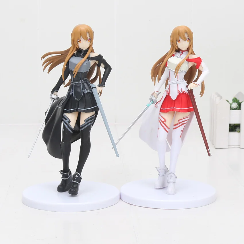 In box 18CM Sword Art Online Yuuki Asuna Stand Figure SAO Girl Collection Toys 
