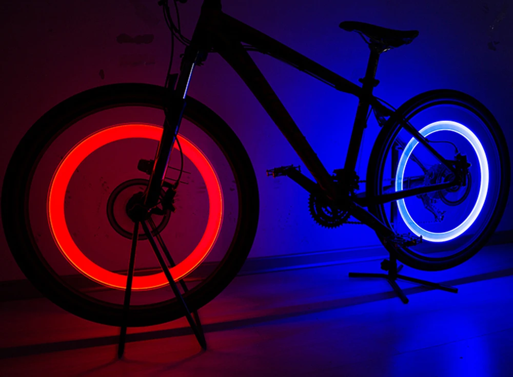 Водонепроницаемый светодиодный светильник для велосипеда с клапаном для шин, велосипедный светильник для езды на велосипеде, спортивный Предупреждение светильник для безопасности, наружная подсветка колес велосипеда, аксессуары