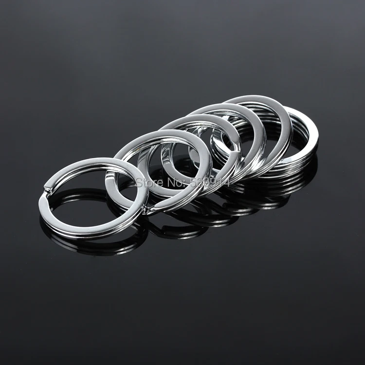 

100 pcs/lot 25MM Round Metal Keyring Rhodium Plated Split Key Ring Findings Fit Key Chain