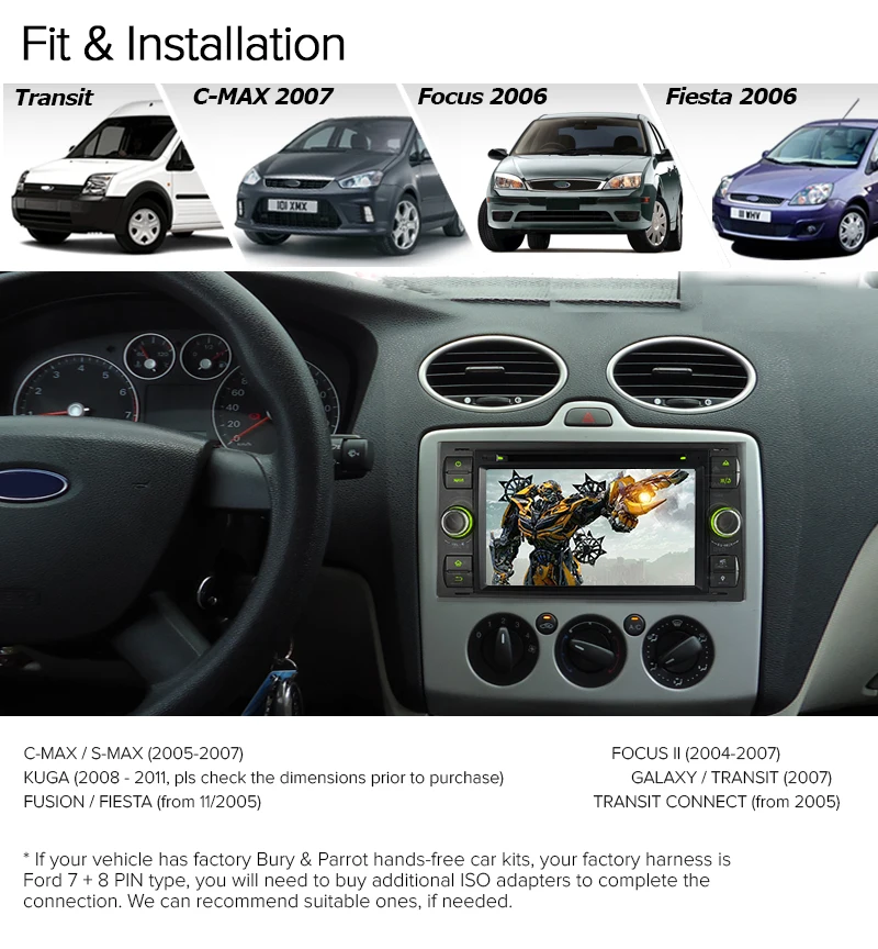 Discount A-Sure 7" Car Radio Player GPS for Ford Transit Focus Galaxy S-Max C-Max Fusion Fiesta FM/AM RDS SWC Bluetooth CD DVD USB 3G  BT 5
