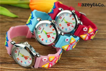 

New kids 3D animal soft silica gel quartz watch cute simple color digital scale jelly watch