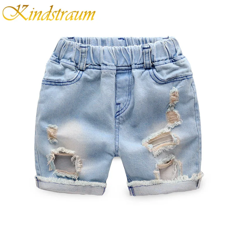 Kindstraum New Summer Kids Fashion Ripped Jeans Shorts Boys Girls Short