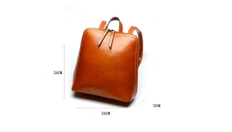 Женская школьная сумка из натуральной кожи для девочек, коричневый модный рюкзак, кожаный женский рюкзак для путешествий