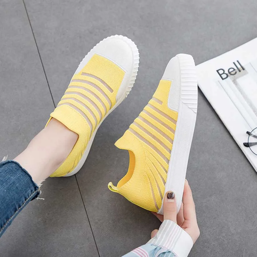 

Popular Women'S Casual Sports Shoes Breathable Concise Solid Hard-Wearing & Anti-Skid Convenient Slip-on Women'S Shoes Female