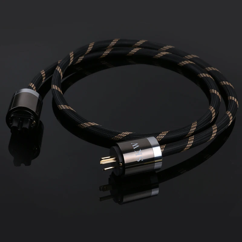 SKW Hi-End Hifi Power Cord Audio Power Cable with Plug 3ft 5ft 6ft 10ft Audiophile OCC conductor 