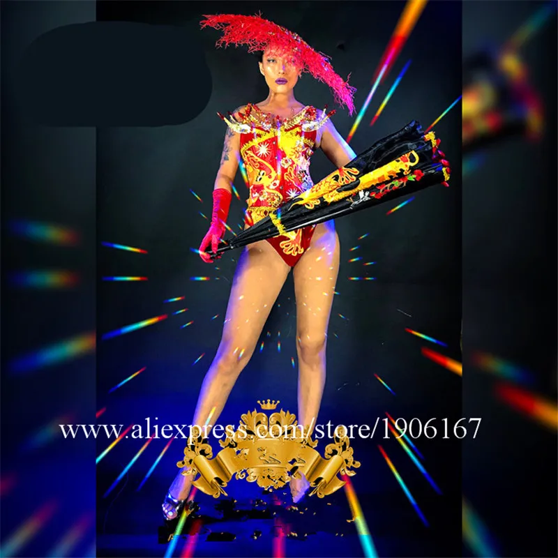 Nightclub GOGO sexy female models Chinese style girl costumes China Dragon National Day New Year theme costumes4
