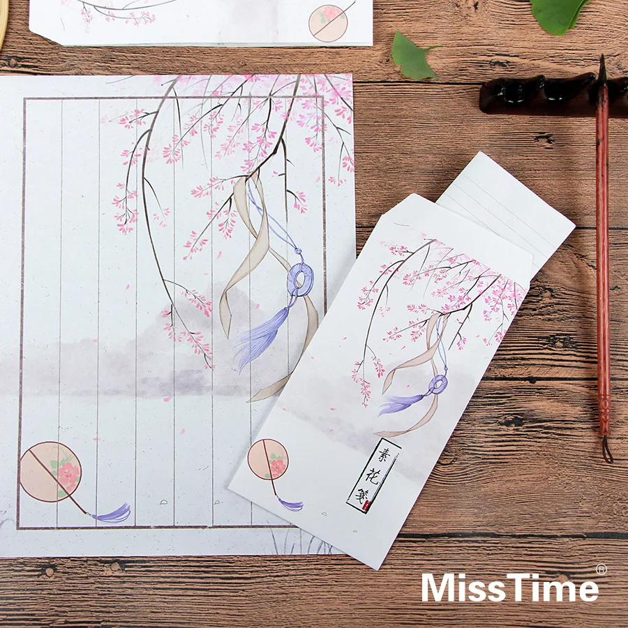 9 шт./компл. 3 конверты + 6 написания бумаги Творческий Дерево и цветок серии конверт для подарка корейский канцелярские