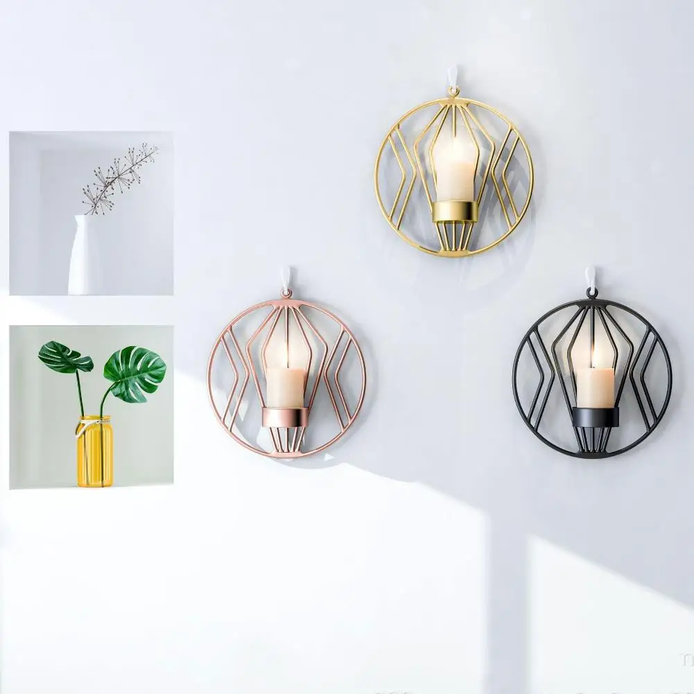 

Wedding Decoration Geometric Round Hanging Candle Holders Candlestick Wall Decor Candle Holder Home Decoration Accessories