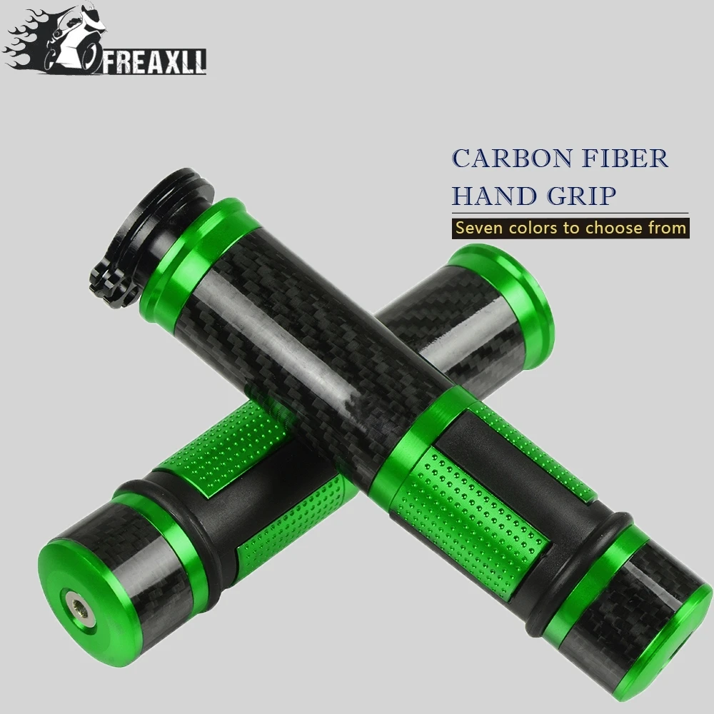 7/" 22 мм углеродное волокно бар концы мотоцикла рукоятки «Грипсы» баров универсальный мотоцикл для KAWASAKI NINJA 250R ZX6R 636 ZX6RR ZX