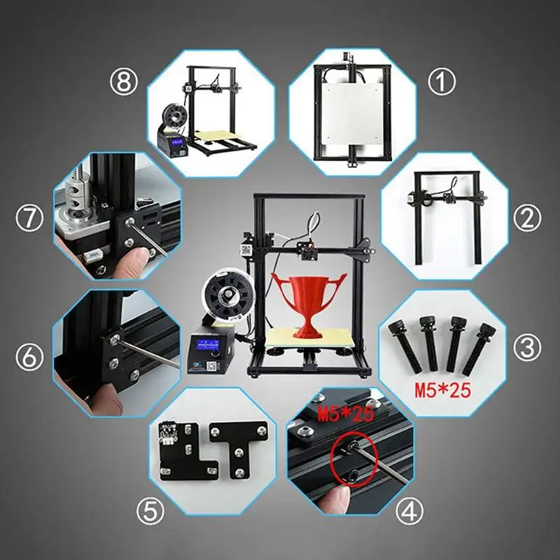 ЕС 3d принтер Creality 3D CR-10S DIY комплект CR-10S 3d принтер Dua Z стержень датчик накаливания Обнаружение восстановления отключения питания 3D-принтер DIY комплект