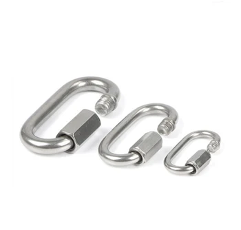 

M3.5/4/6/8/10/12 304 Stainless Steel Chain Quick Link Marine Oval Thread Carabiner Chain Connector