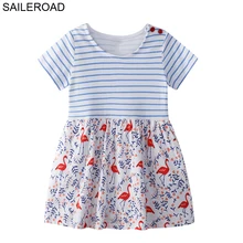 SAILEROAD 2-7лет Дети Дети Девушки Платье Платье Лето Девушки Короткое Платье Новые Симпатичные Фламинго Девушки Одежда для Платья Партии