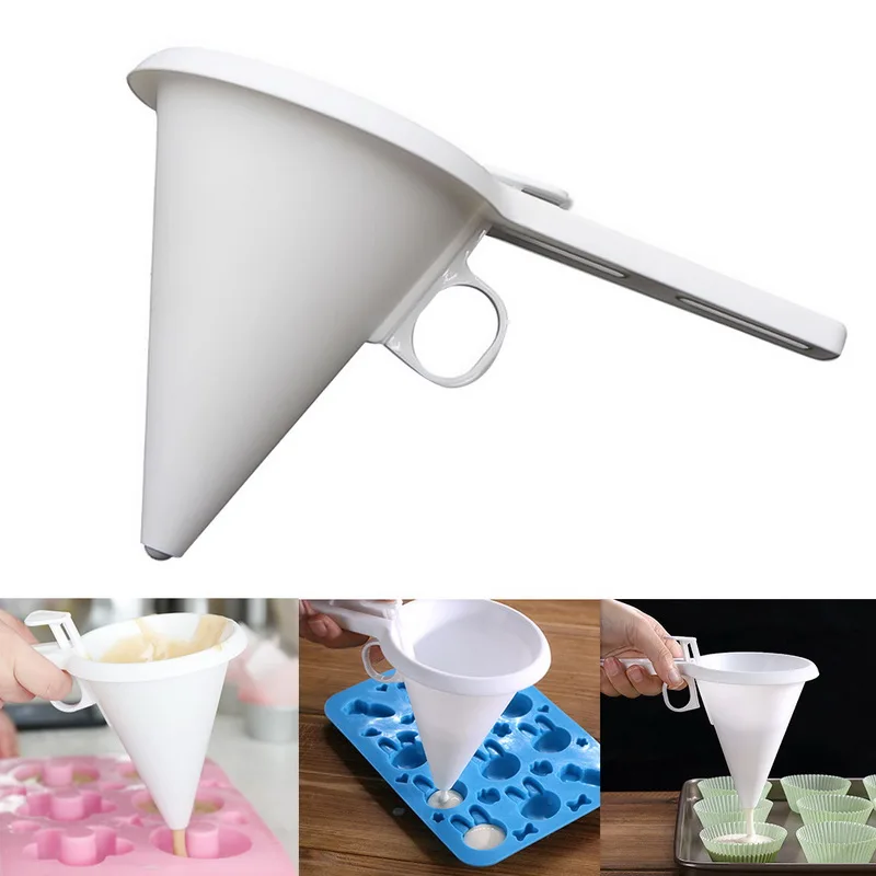 

Urijk Chocolate Pastry Mold Batter Dispenser Cream Cupcake Pancake Muffin Funnel Baking Tools Handheld Icing Candy Funnel