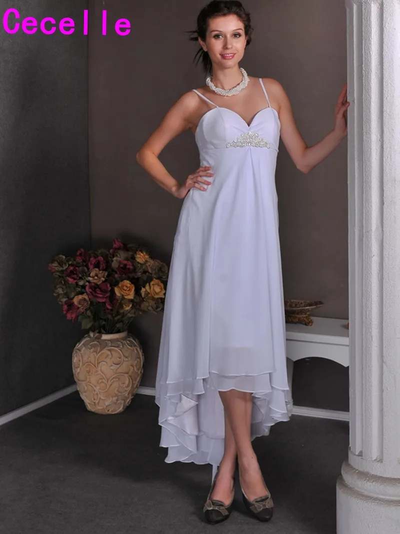 2019 High Low Empire Maternity Wedding Dresses Short Front Long