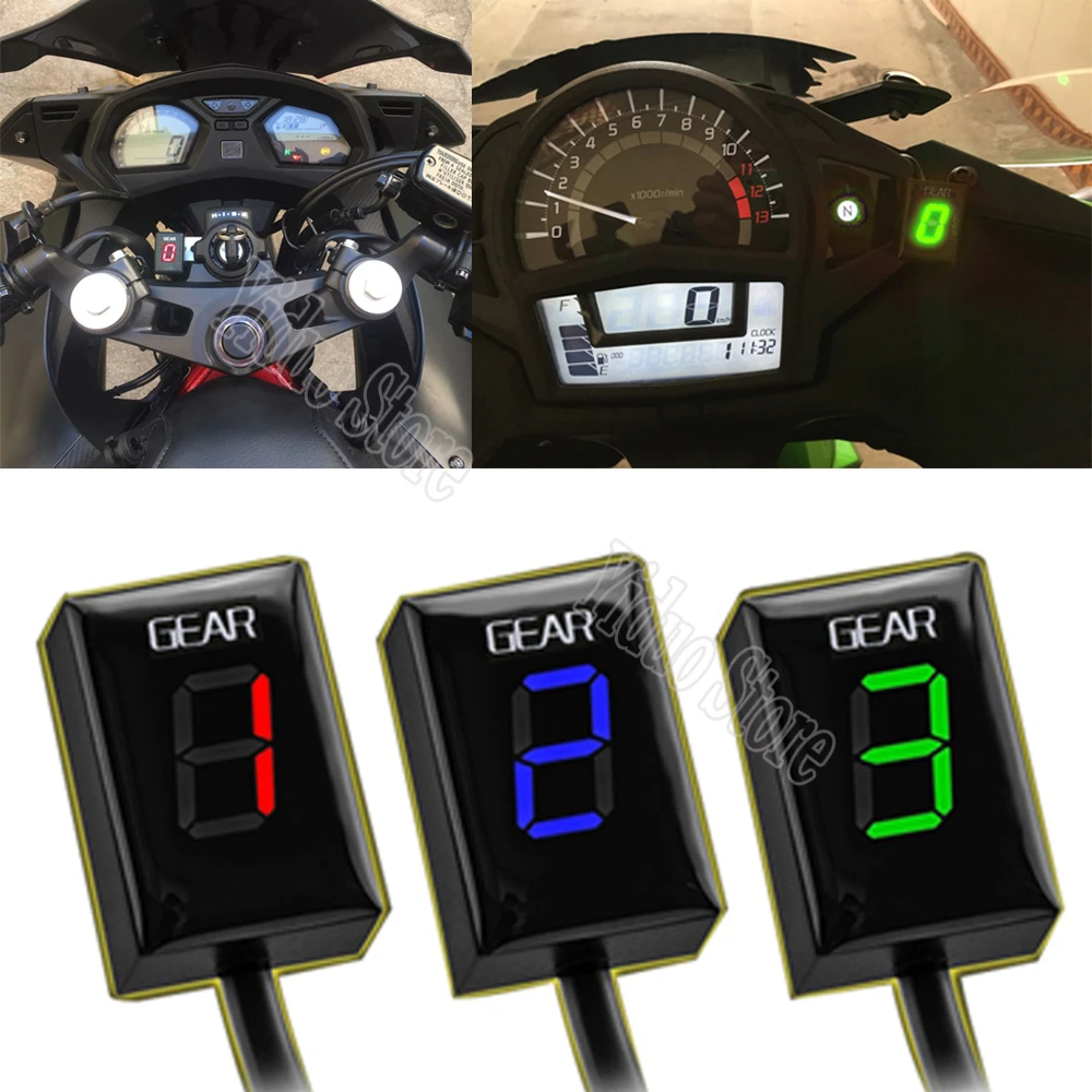 Motorcycle Direct Mount 1 6 Speed Gear Display Indicator For Kawasaki ER6N Z1000SX Ninja300 Z1000 Z750 650 Z400|Covers & Ornamental Mouldings| - AliExpress