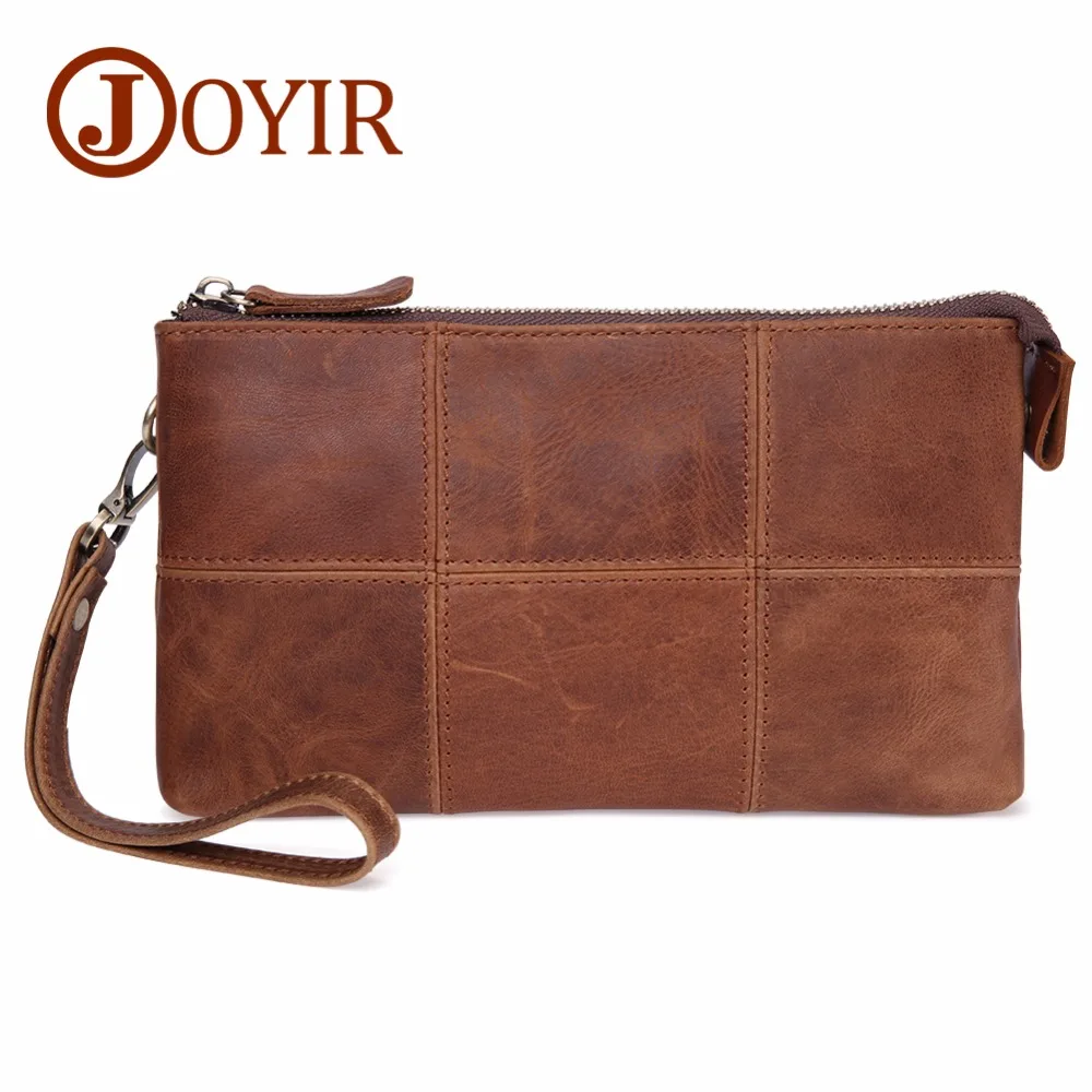 

Male Clutch Long Wallet Genuine Leather Coin Purse Clutch Male Zipper Vintage Big Capacity Wallets Phone & Hand Bag
