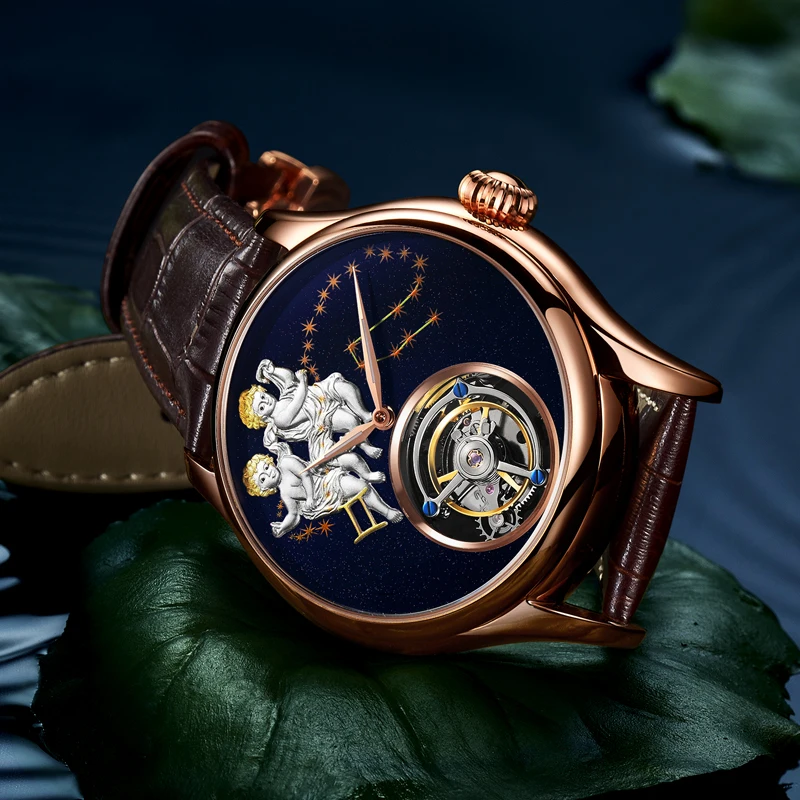 AESOP механические Автоматические часы для мужчин настоящие турбийон мужские s часы Лидирующий бренд роскошные часы с скелетом мужские часы Relogio Masculino