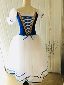 dark blue Взрослое розовое длинное балетное платье-пачка для девочек, профессиональное гимнастическое трико Жизель, белый Лебединое озеро, балетный костюм для женщин - Цвет: dark blue