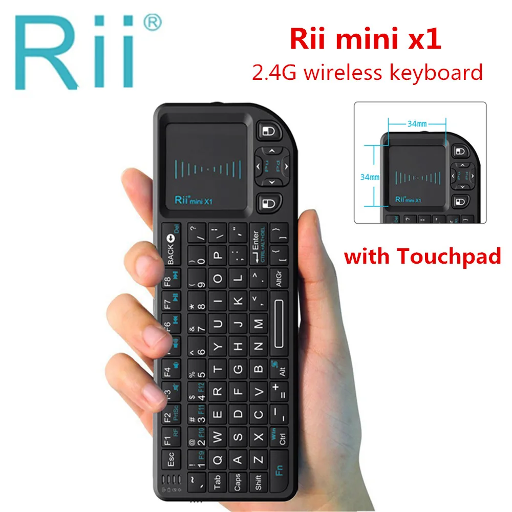 Оригинальная беспроводная клавиатура Rii mini X1 2,4G Air Fly Mouse, портативная сенсорная панель, Игровая приставка для smart TV Android tv box, ПК, ноутбука, HTPC