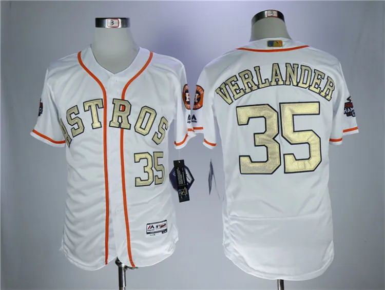 MLB Для Мужчин's Хьюстон Verlander #35 Бейсбол Джерси | Спорт и развлечения