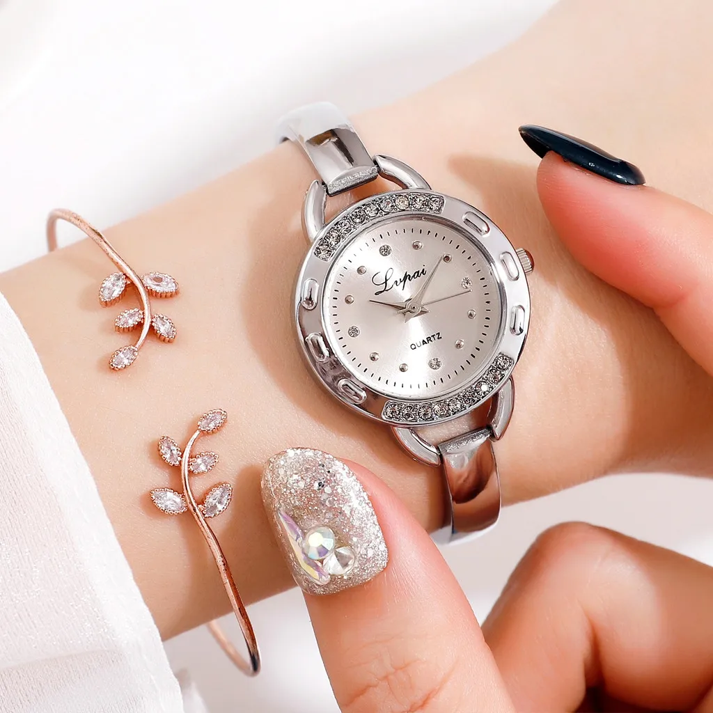 Модные Простые повседневные маленькие и изысканные женские наручные часы с ремешком из сплава, нарядные часы, подарки, вечерние наручные часы с украшением в виде Розы