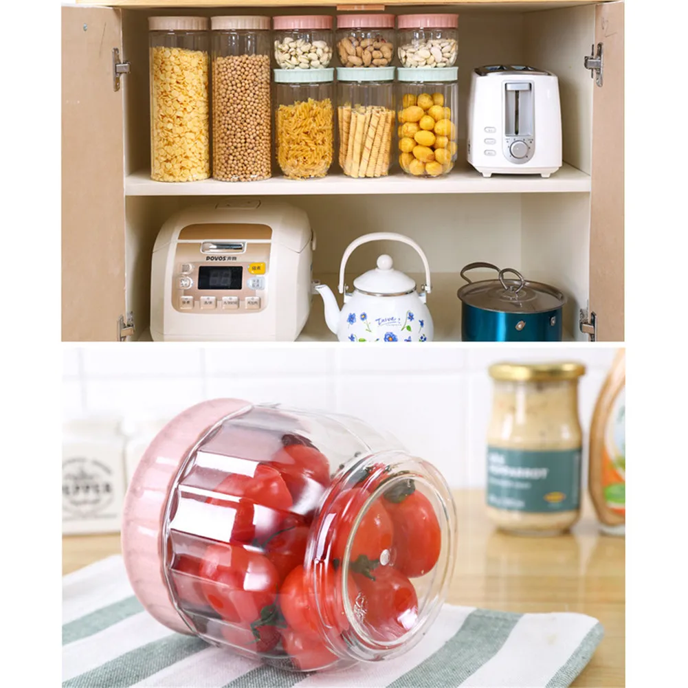 Творческий Кухня хранения бутылки для сыпучих продуктов банки с крышкой для специй сахар Чай Кофе Пластик контейнер получать Органайзер может