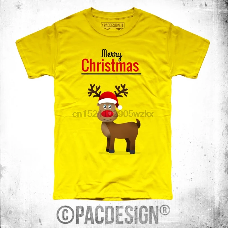 Футболка UOMO RENNA RUDOLF CHRISTMAS NATALE REGALO VINTAGE SO HAPPINESS NE0115A Y | Мужская одежда